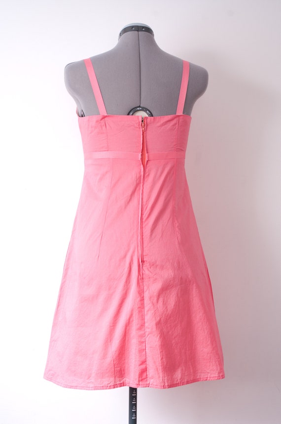 1960s Pink V-Neck Mini Dress - Small - image 4