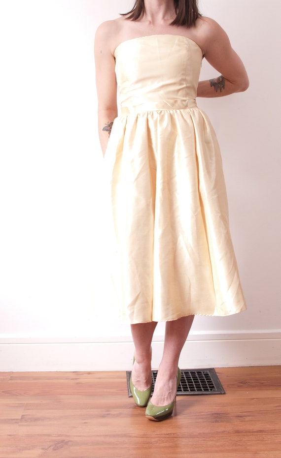 1990s Yellow Party Dress - image 1