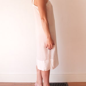 1960s Pink Slip Dress - Small Vintage Sleeveless Midi Nylon Nightgown