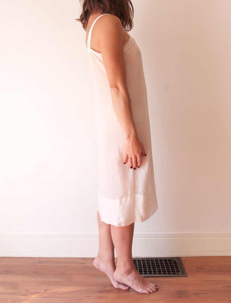 1960s Pink Slip Dress - Small Vintage Sleeveless Midi Nylon Nightgown