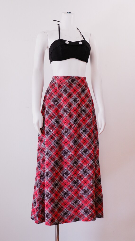 1970s Plaid Metallic Midi  - image 6