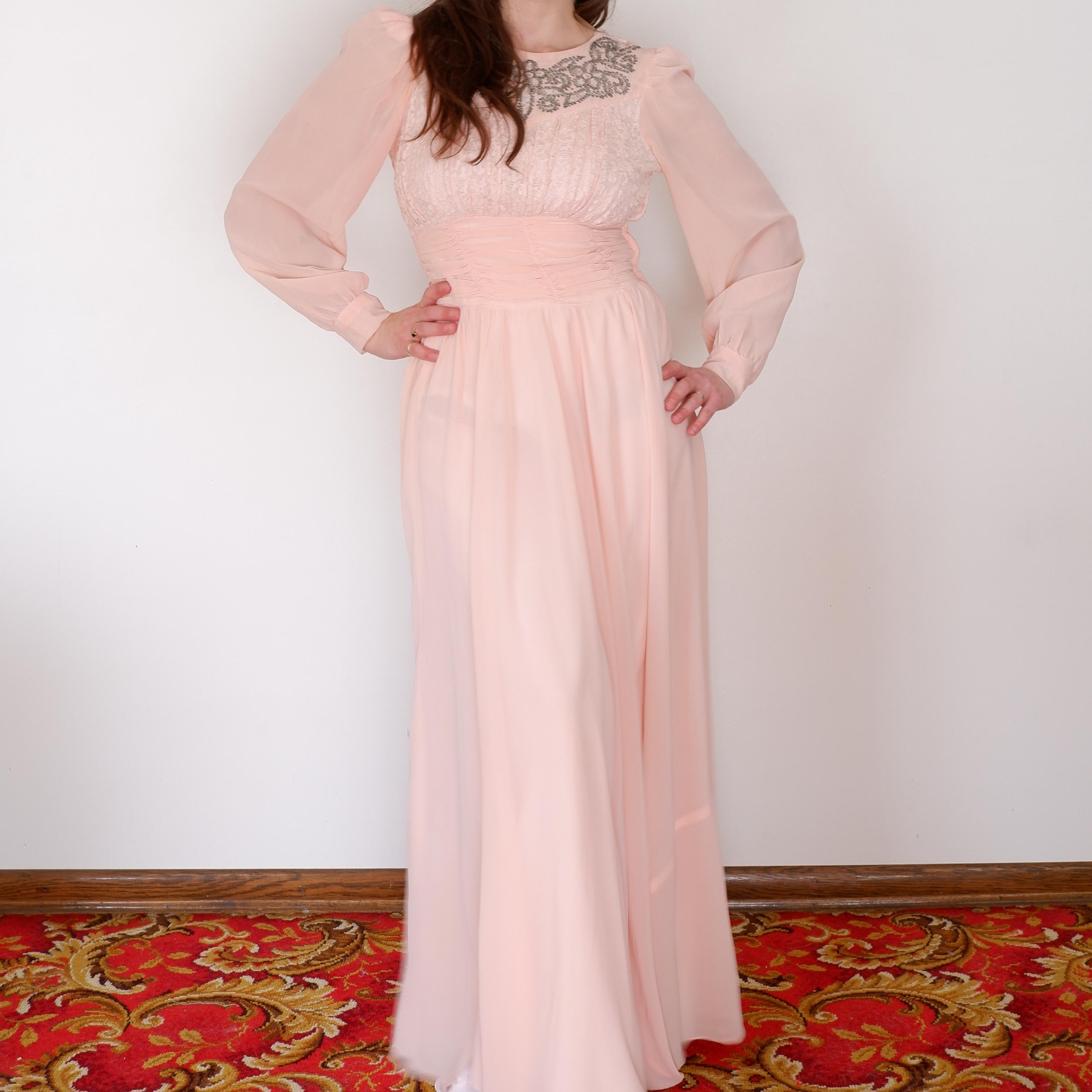 white christmas dresses 1930s/1940s Silk Chiffon Dress main image 1