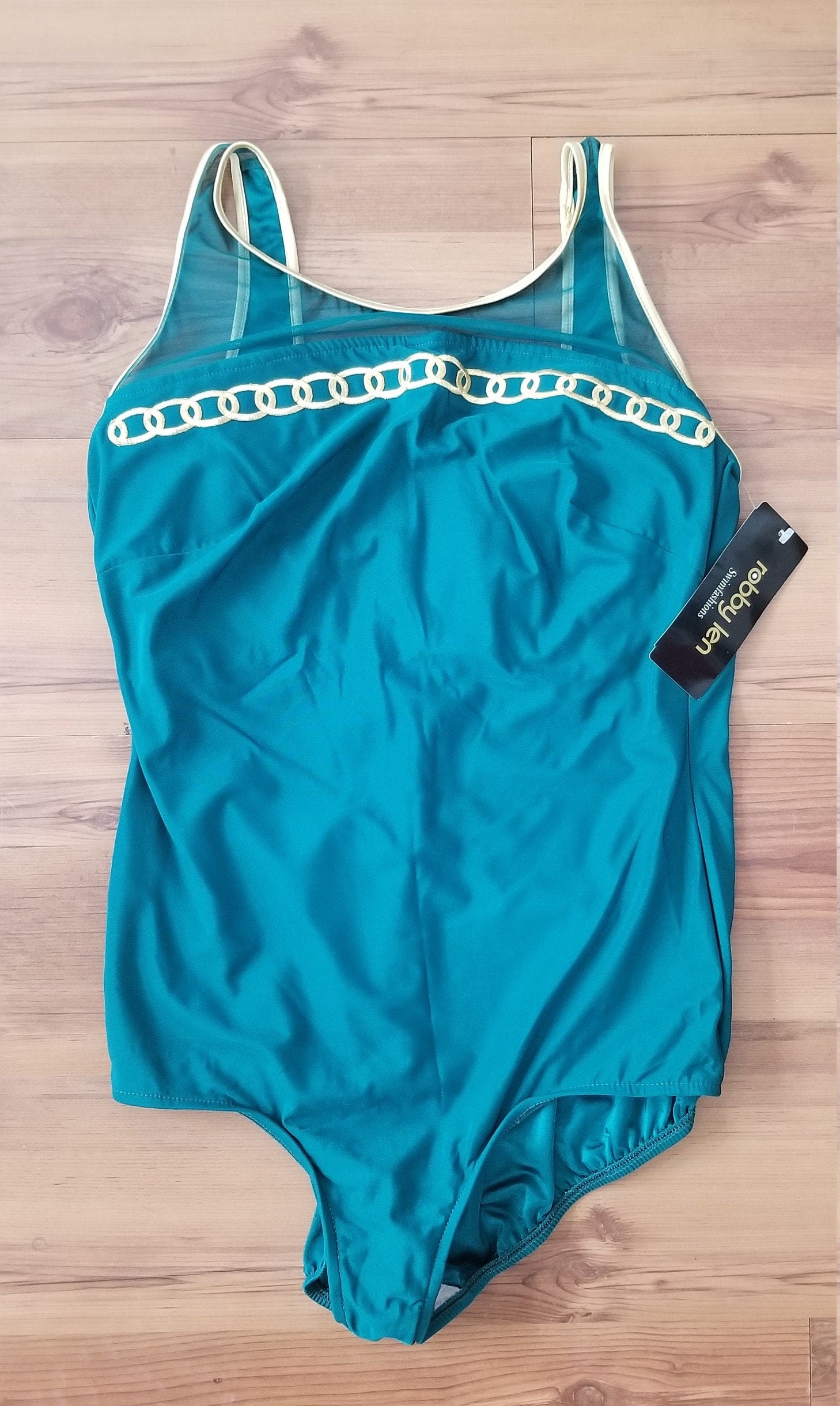 1990's Green and Gold Bathing Suit Etsy UK