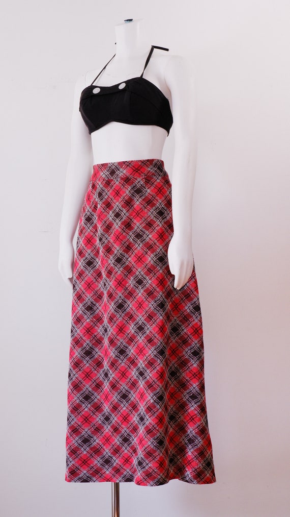 1970s Plaid Metallic Midi  - image 2