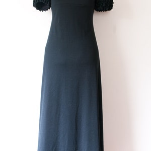 1960s Black Ruffle Sleeve Maxi Dress image 6