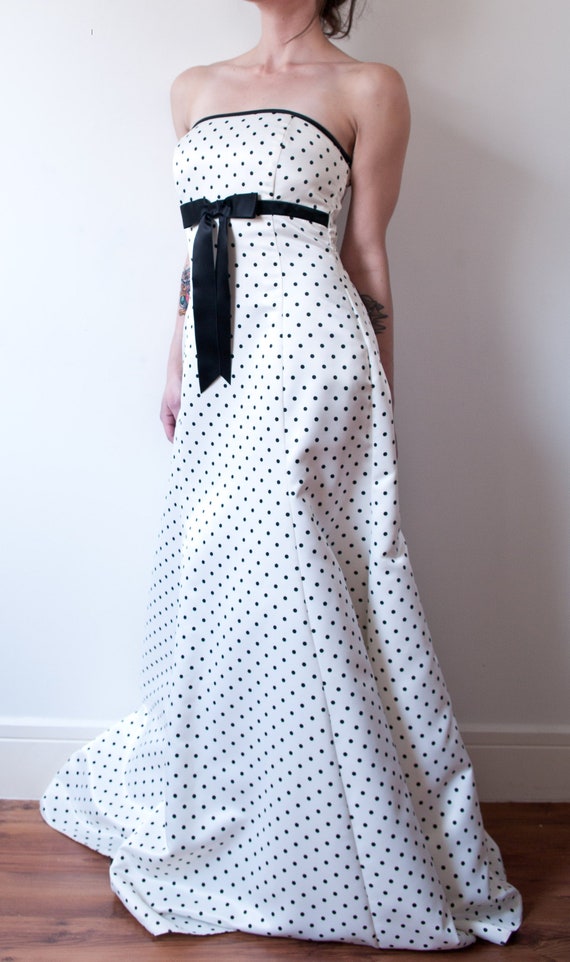 Vintage Polka Dot Prom Dress - image 2