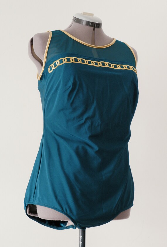 1990s Green and Gold Bathing Suit Gem