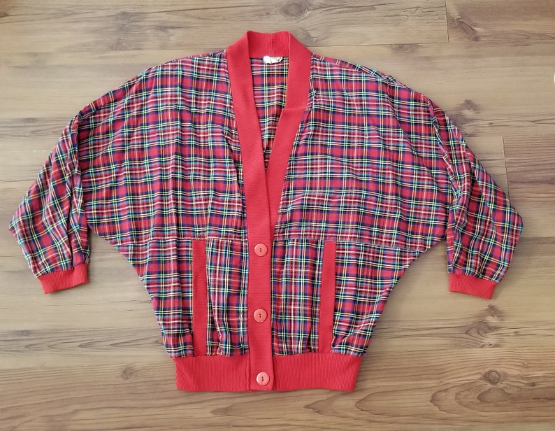 1980/'s Plaid Jacket Vintage Batwing Coat