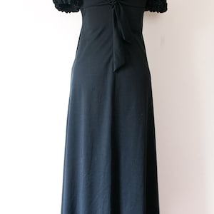 1960s Black Ruffle Sleeve Maxi Dress image 8
