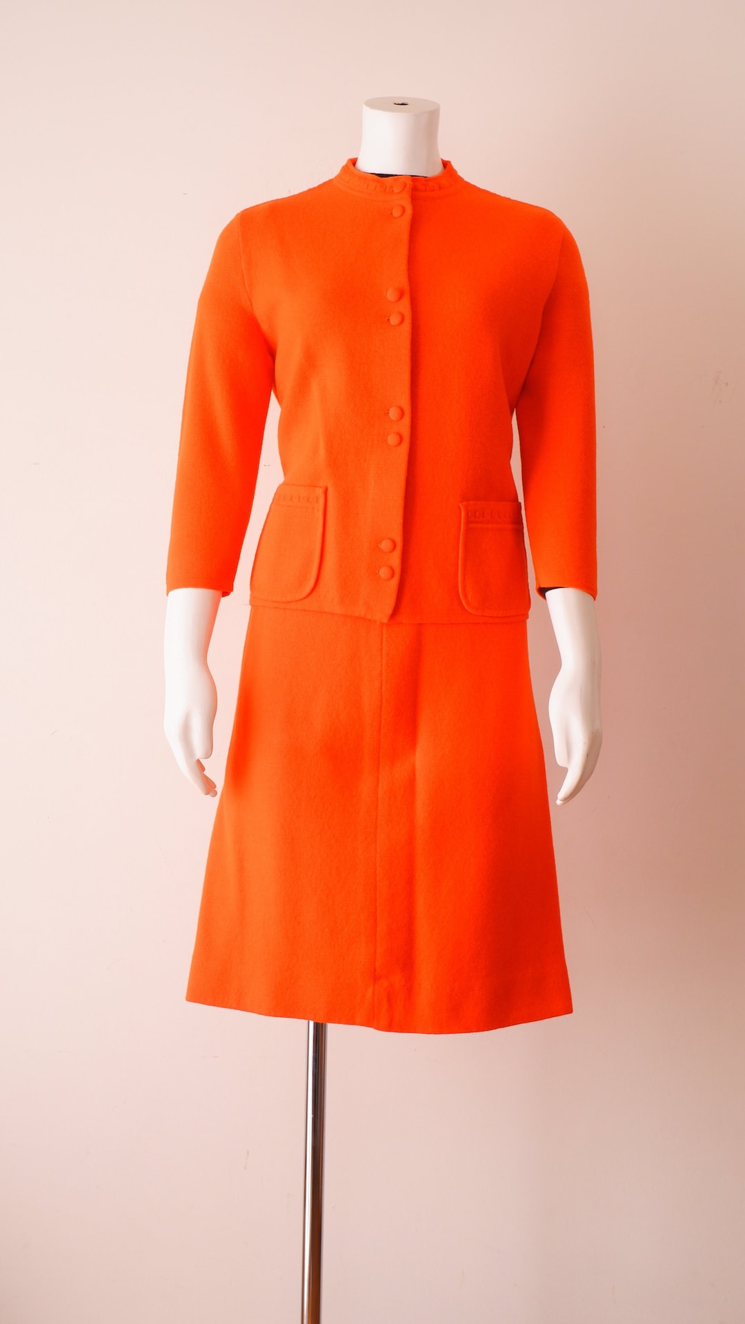 70’s Orange and Blue Printed Tie Waist Mini Skirt