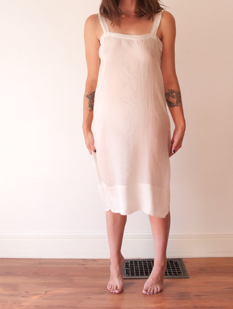1960s Pink Slip Dress - Small Vintage Sleeveless Midi Nylon Nightgown