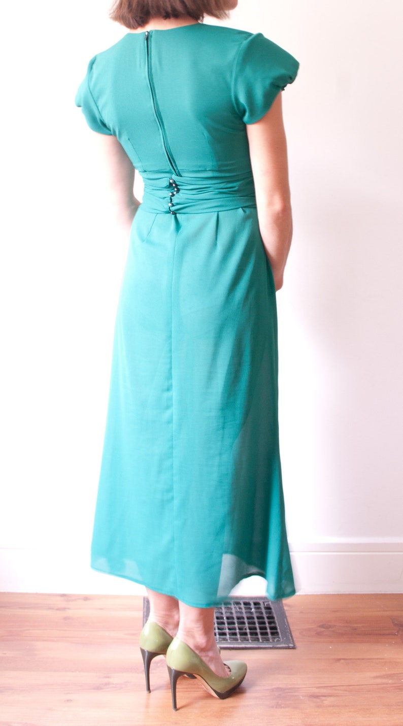 1960s Green Short Sleeve Gown image 6