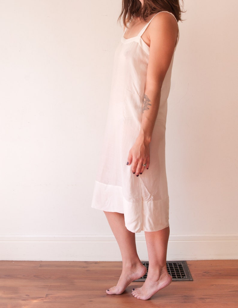1960s Pink Slip Dress - Small Vintage Sleeveless Midi Nylon Nightgown