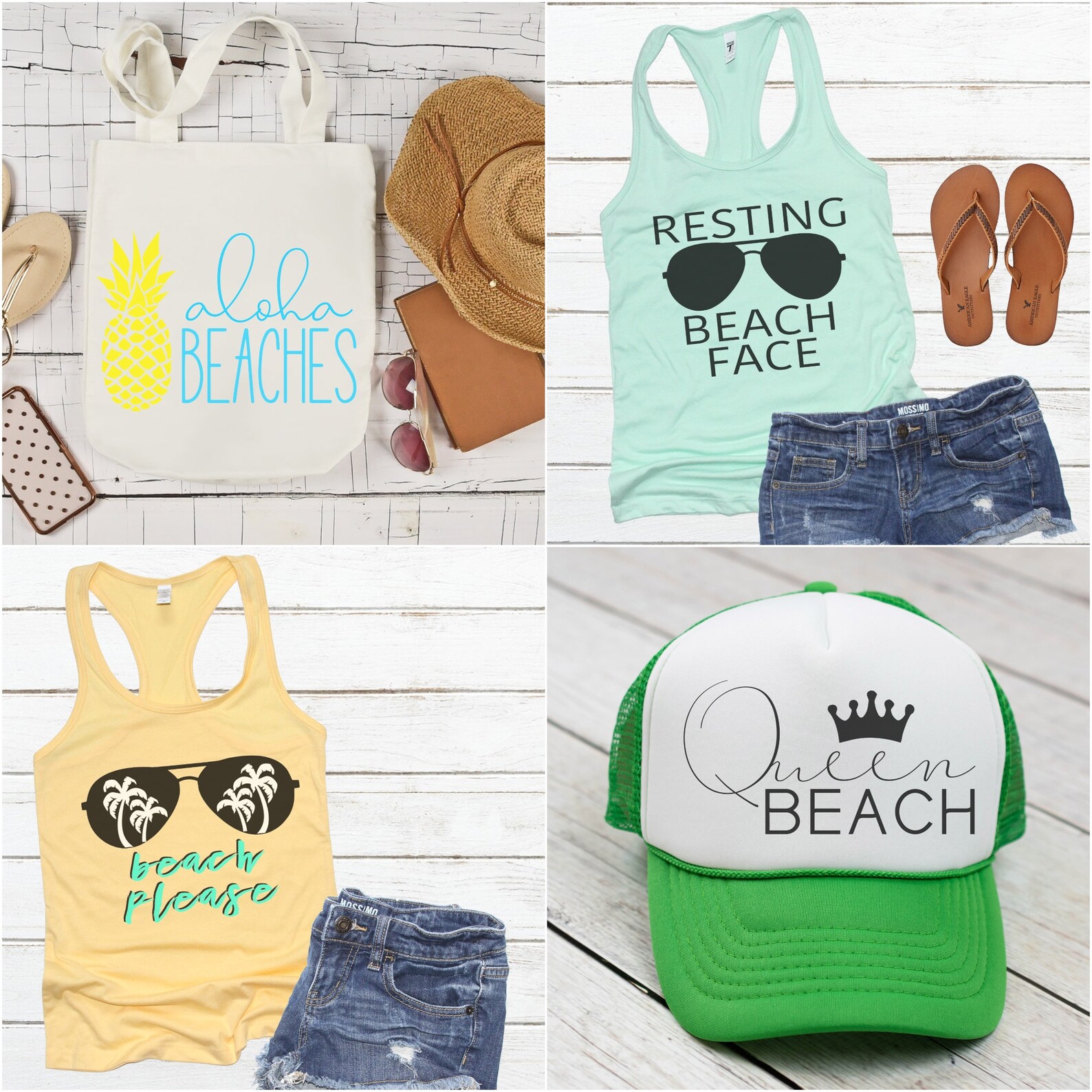 Download Beach Bundle SVG PNG Summer Sunglasses Palm Trees | Etsy
