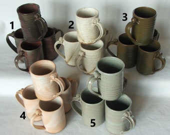 Mugs- Set of 4, 12 oz, Assorted Colors 3" wide x 5" tall, Group O