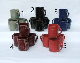 Mugs- Set of 4, 10 oz, 3" wide x 4" tall, Assorted Colors