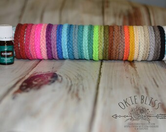 Essential Oil Diffuser Bracelets - You Choose 3 - Women Men Girls Boys - Braided Vegan Faux Suede Herringbone Diffusing Bracelets 3pc Set