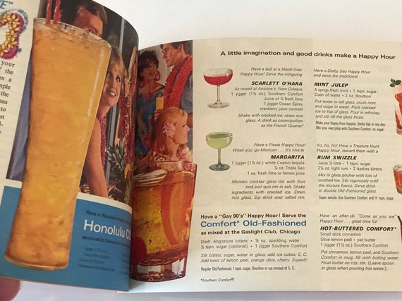 Vintage Barguide Happy Hour Sunset Mixology Southern Comfort Etsy