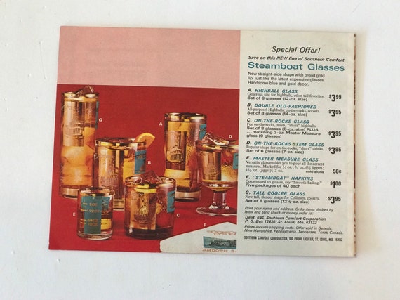 Vintage Barguide Happy Hour Sunset Mixology Southern Comfort Etsy