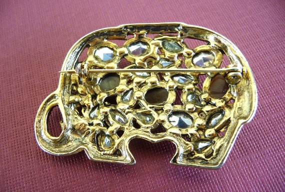A Sparkling Costume Elephant Pin Brooch - image 4