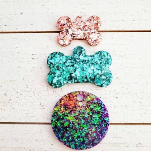 Dog tags | custom dog tag | resin dog tag | glitter personalize dog tag | dog bone tag