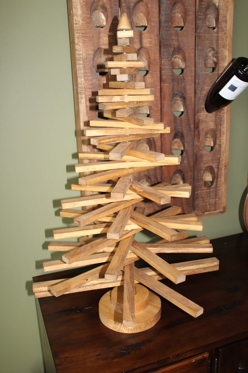 Wood Slat Spiral Tree Rustic Decor Tree Art - Etsy