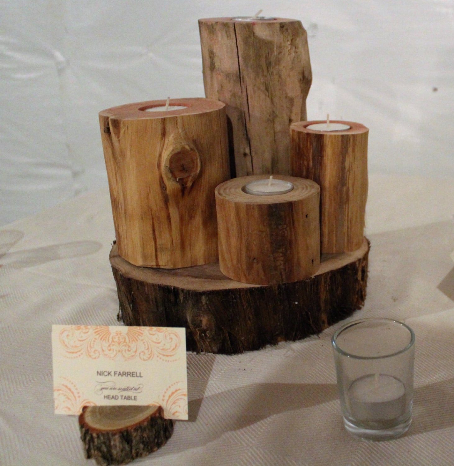 Rustic Wedding Centerpiece Candle