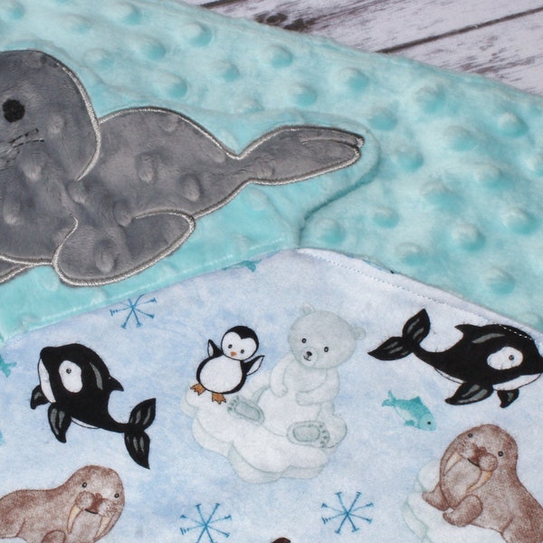 Baby Seal Lovey, Seal Blanket, Seal, Lovey Baby Blanket, Sea life Animals, Baby Boy Blanket, Personalized Baby Blanket