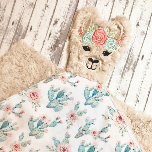 Personalized Llama Baby Girl Blanket BB301 Etsy