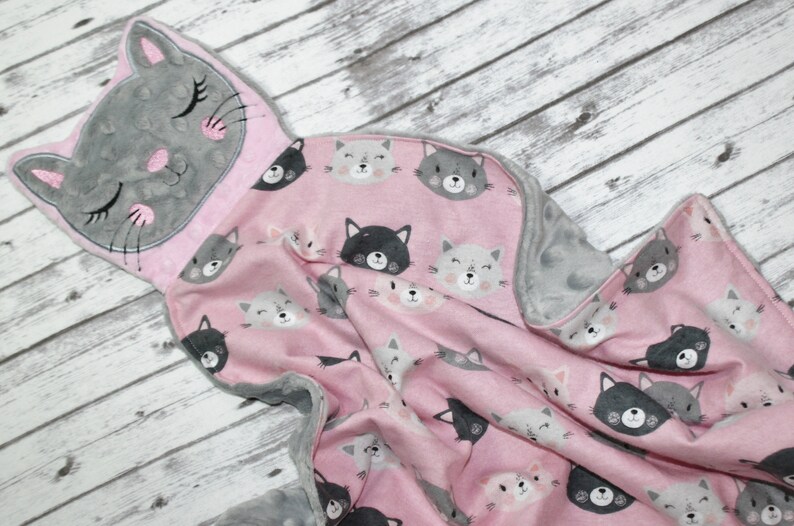 Kitty Lovey Kitty Blanket Cat Blanket Minky Blanket Etsy