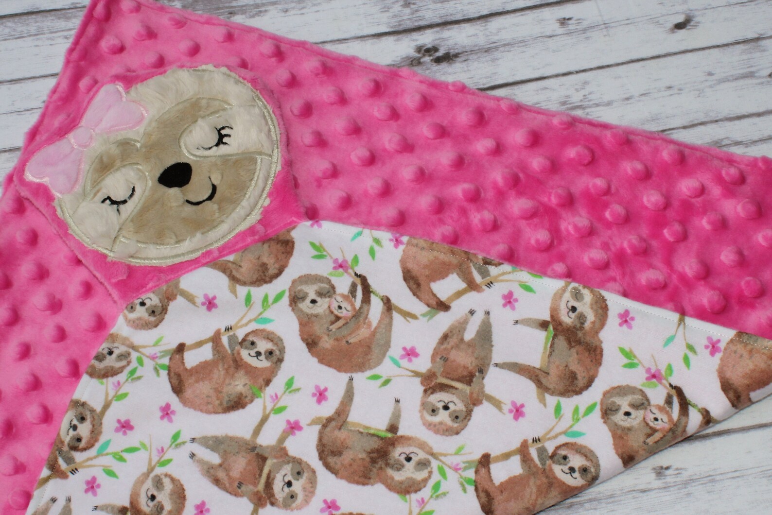 Sloth Baby Blanket Sloth Lovey Personalized Baby Blanket Etsy