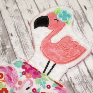 Flamingo Lovey Flamingo Baby Blanket Lovey Blanket Personalized Lovey Security Blanket Cuddle Blanket Etsy