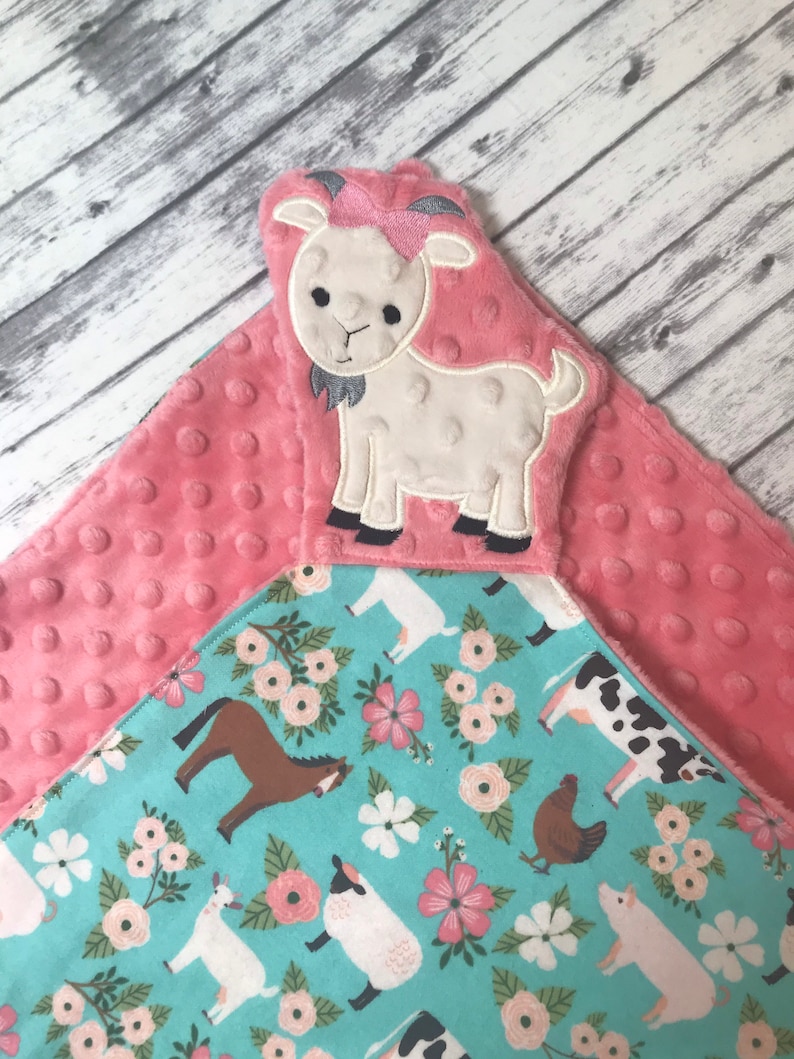Goat Lovey Goat Baby Blanket Lovey Blanket Farm Animal Etsy