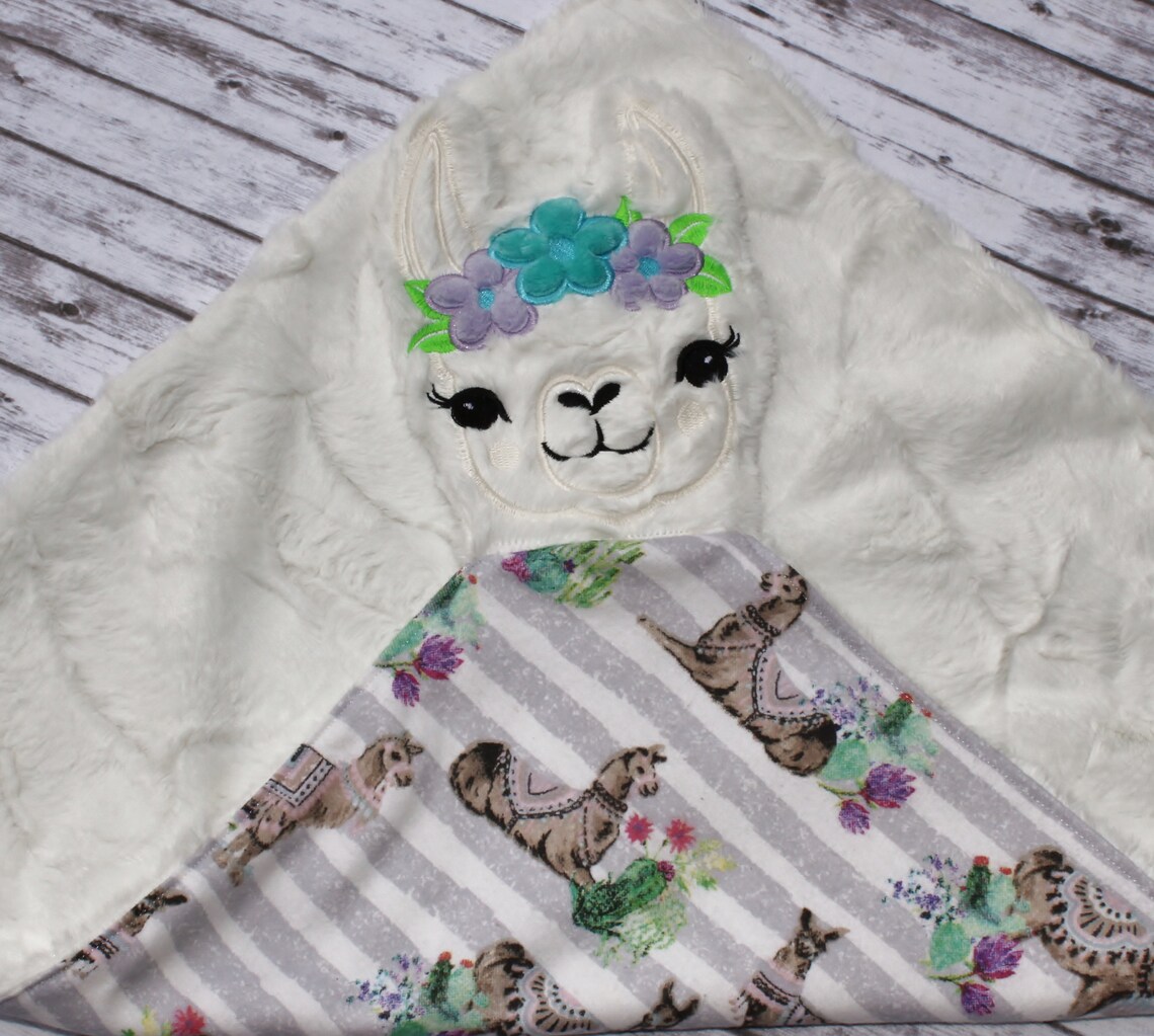 Llama Lovey Lovey Llama Blanket Llama Lovey Baby Blanket Etsy