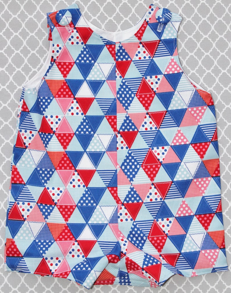 Jon Jon Baby Boy Romper Ready to Ship Fourth of July Jon Jon Size 6 Months,Baby Boy Summer