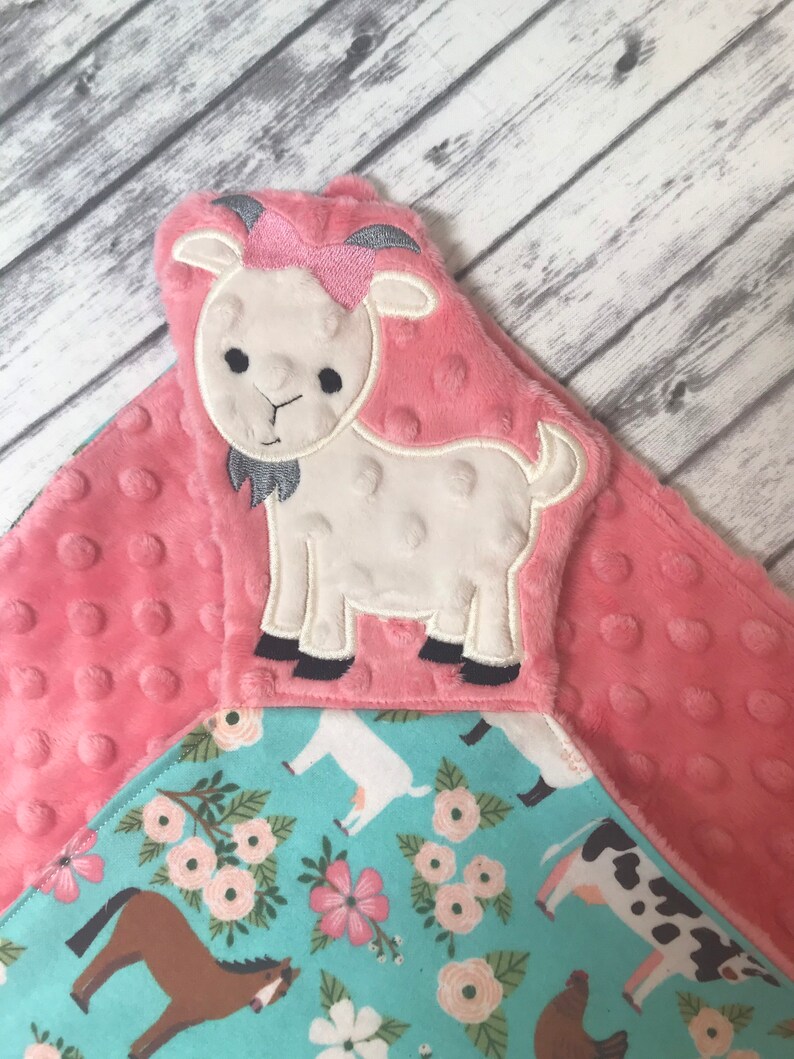 Goat Lovey Goat Baby Blanket Lovey Blanket Farm Animal Etsy