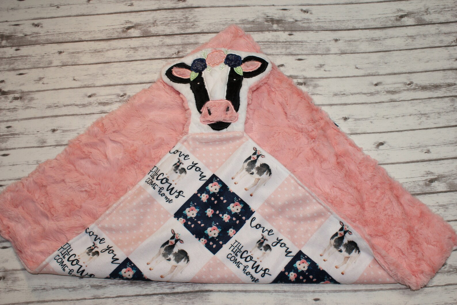 Girl Cow Lovey Cow Baby Blanket Lovey Blanket Farm Blanket Etsy