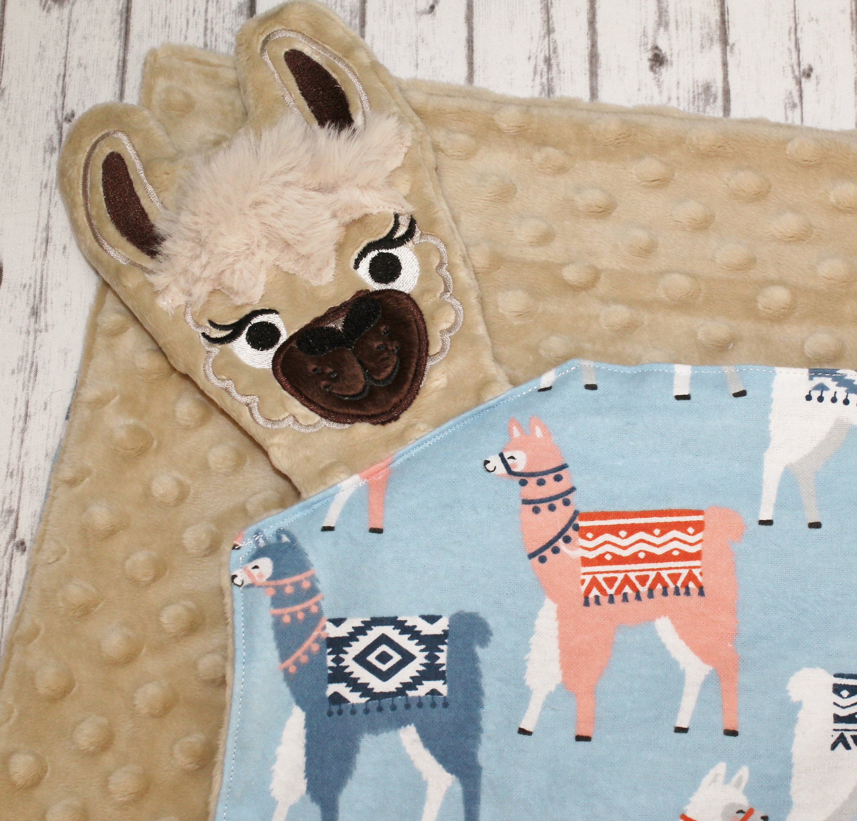 Llama Lovey Llama Baby Blanket Lovey Blanket Personalized Etsy