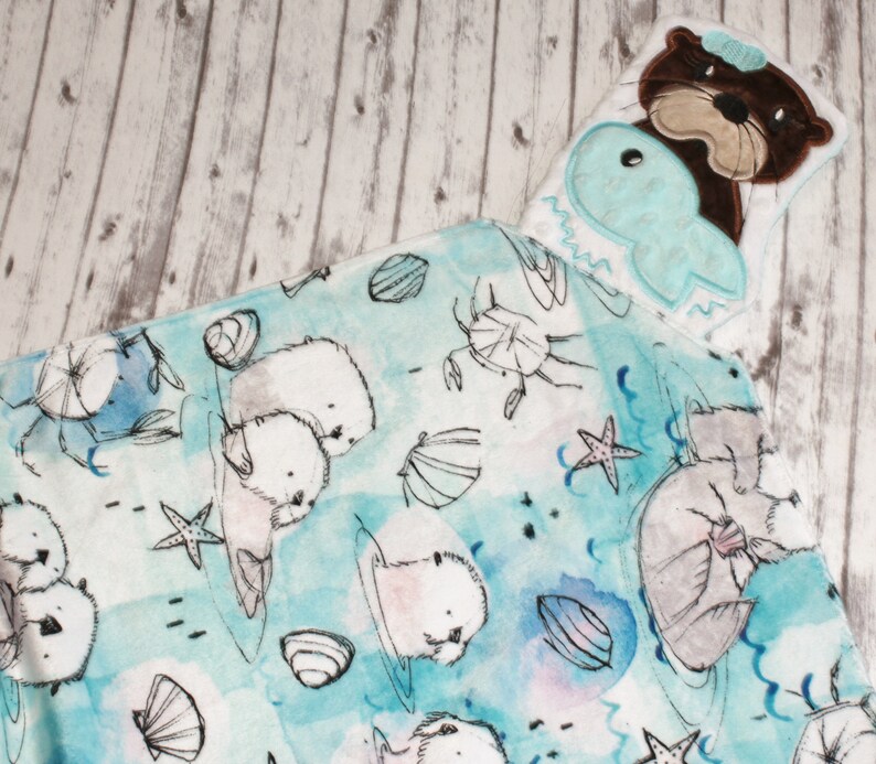 Animal blanket Baby Shower Gift Personalization Available Otter Lovey Animal Lovey Otter Blanket Lovey Baby Lovey