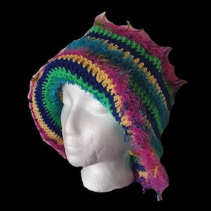 Crochet Rave Bucket Hat Fluffy Sparkly
