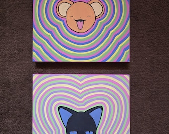 Card Captor Sakura Inspired Kero and Spinel Paintings
