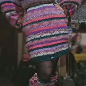 Ooak Hand Knit Melanie Martinez Inspired Dress and Matching Leg Warmers Portals Triology Tour Crybaby K-12 Fairy Princess Fae