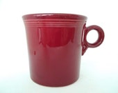 Fiesta Coffee Mug Ring Handle Maroon Red Retired Cinnabar color Tom and Jerry ring handle