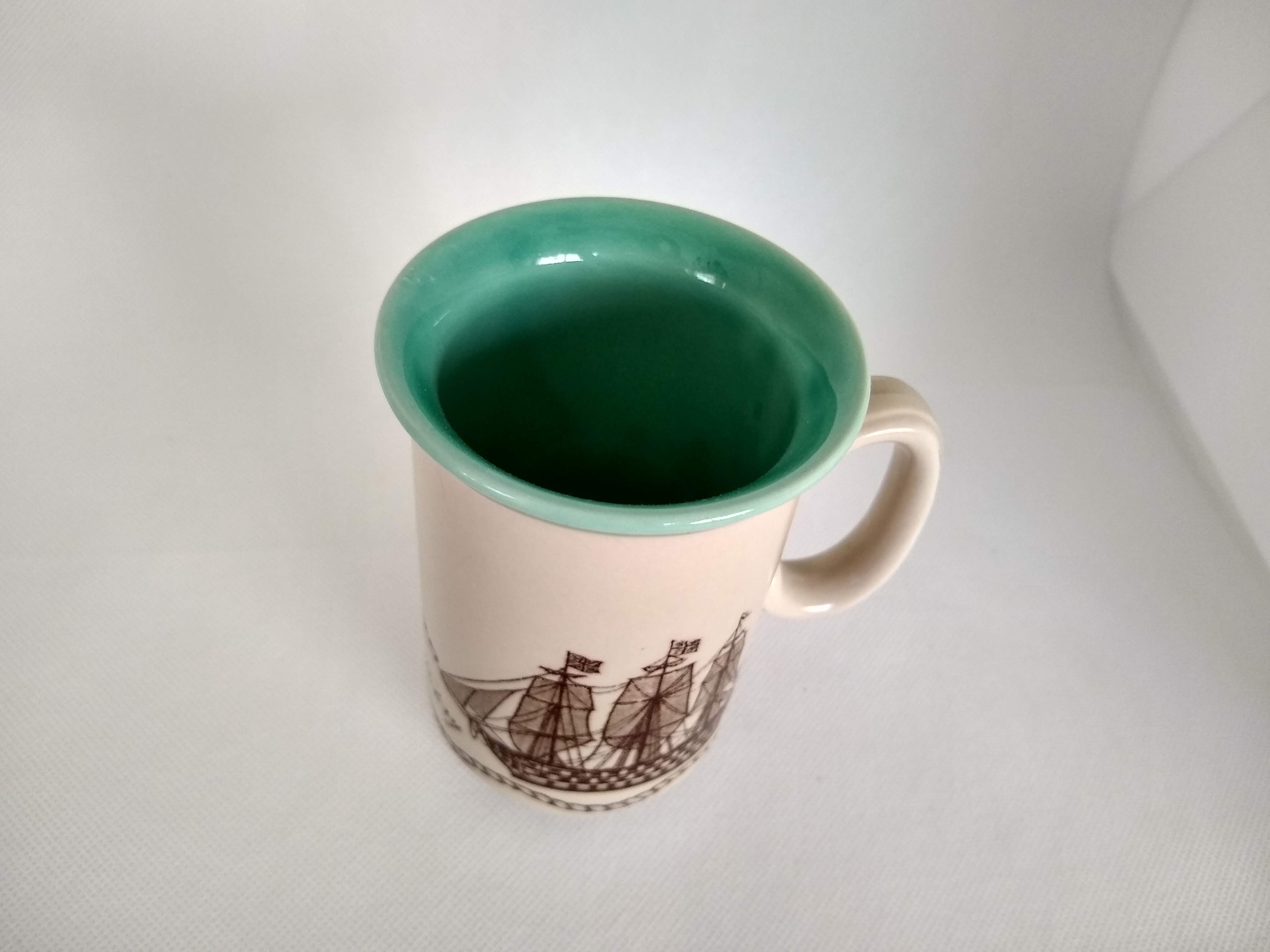 3 Churchill Willow Blue Coffee Mugs Tea Cups Georgian Shape Made in