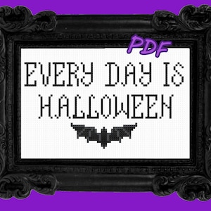 PDF Every day is Halloween, cross stitch pattern