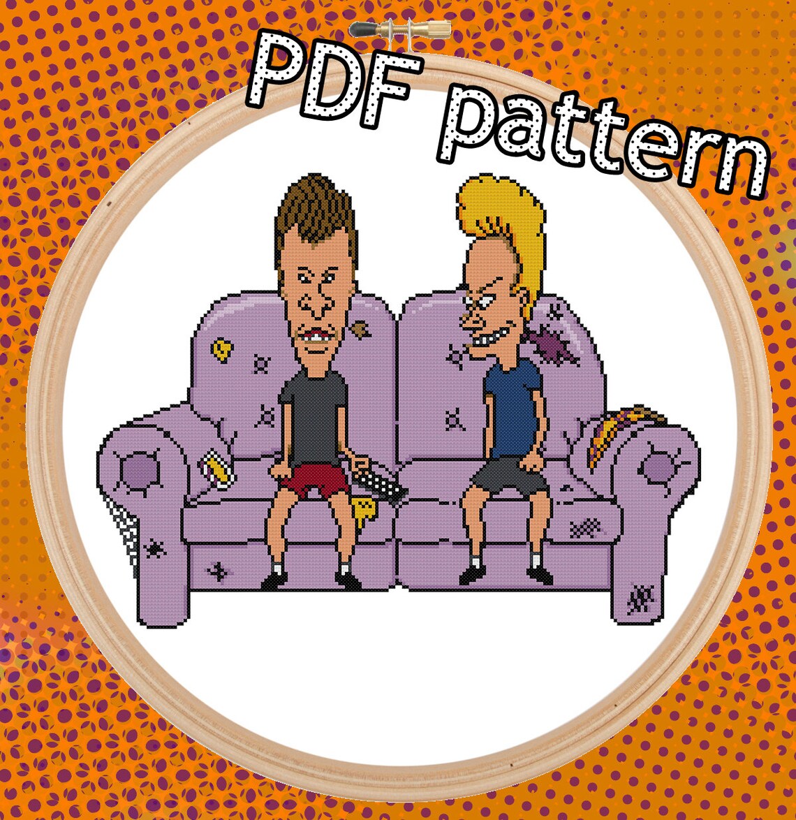 PDF Beavis and Butthead Cross Stitch Pattern - Etsy