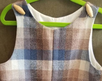 Wool Blend Lined Playsuit from the Ophelia Collection by Fiber Snobs; Handmade Infant  Overall, Classic Infant Clothing, Gender Nuetral