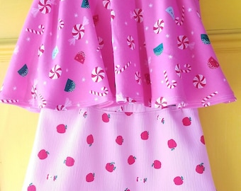 Little Girls Knit Twirl Skirt-Size 5-Ophelia Collection Back To School Clothing - Children's Boutique Clothing-Pink Circle Skirts