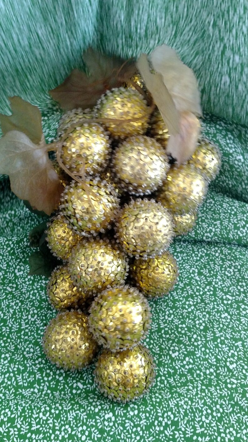 Handbeaded Faux Fruit Jeweled Fruit Faux Grape Clusters Etsy