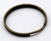 100 pcs Keychain Ring Clasps, Antique Brass Split Key Ring, Thicken Key Clasp, keychain fob, Pendants 24mm, Wholesale Lot Bulk Sale